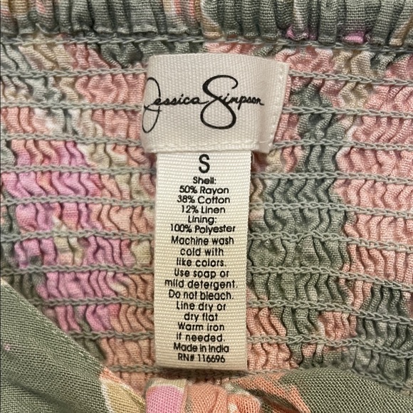 Jessica Simpson Floral Mini Dress in Pink and Green - Picture 2 of 3